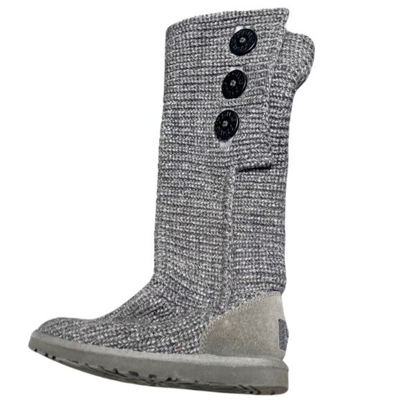 UGG Women's Classic Cardy Tall Knit Acrylic Winter Button Boots - Picture 5 of 16